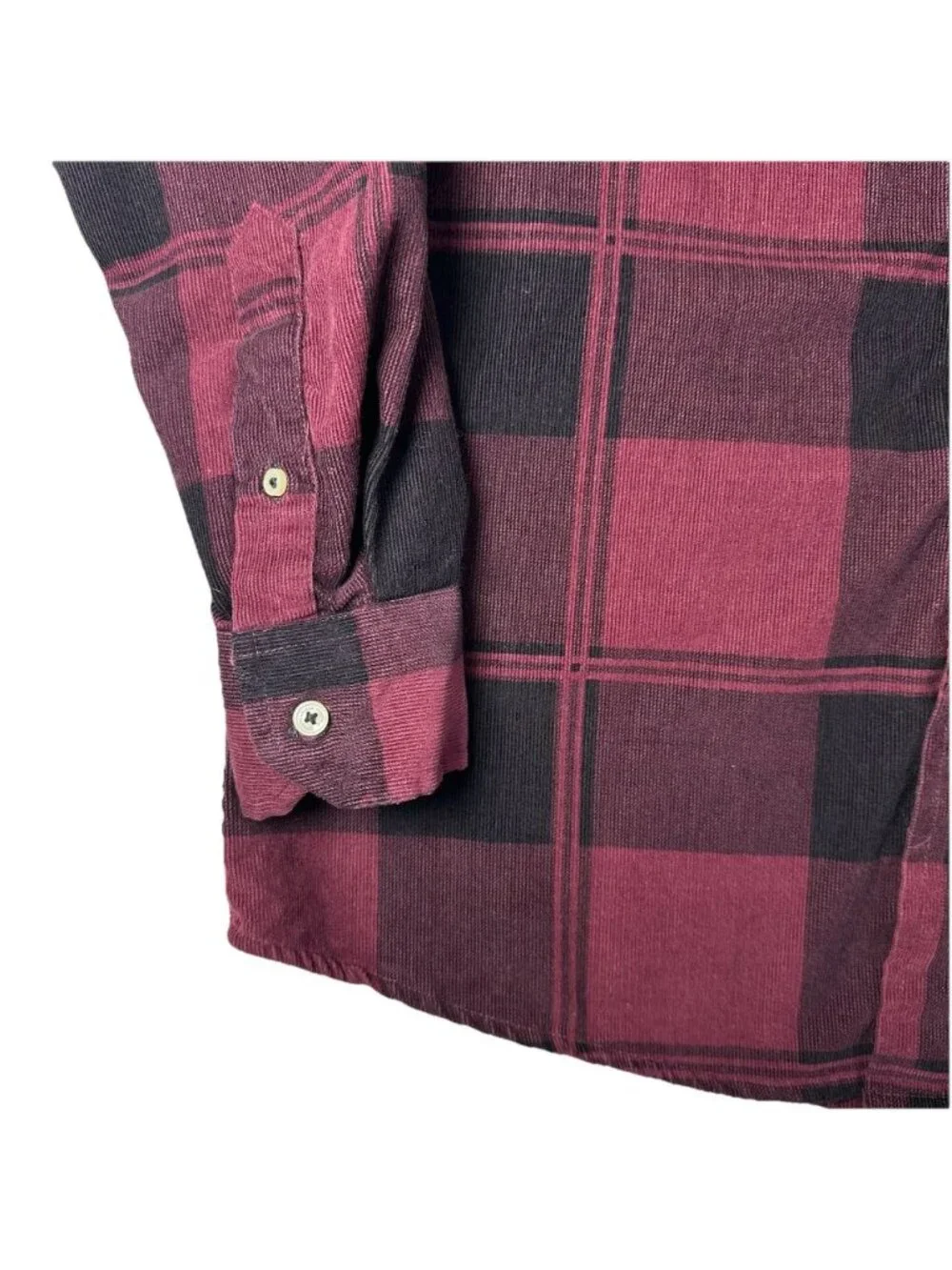 Polo Ralph Lauren Men’s XL Slim Oxblood Plaid Corduroy Button Up Shirt Tartan